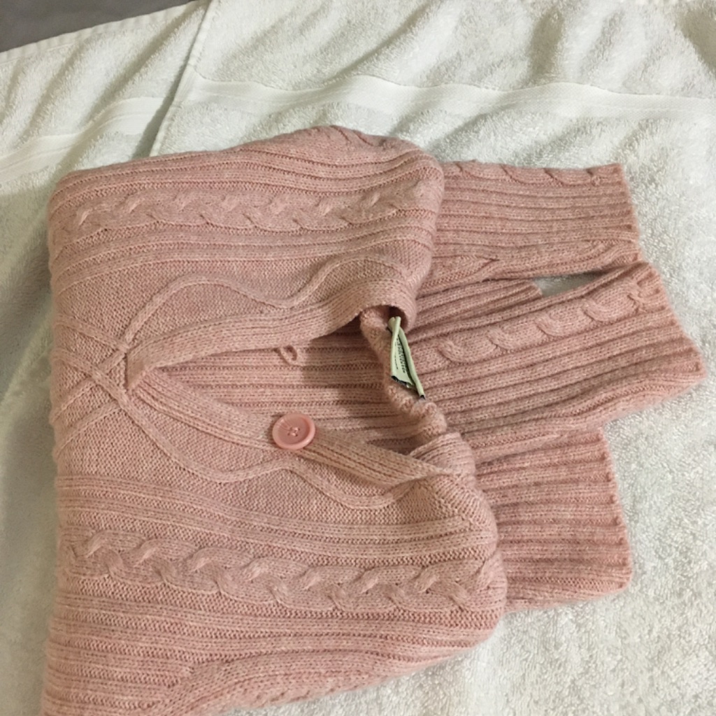 Faded Glory Cable Knit Hooded Sweater